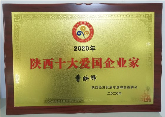 曹映輝董事長榮獲&ldquo;2020年陜西十大愛國企業(yè)家&rdquo;榮譽稱號